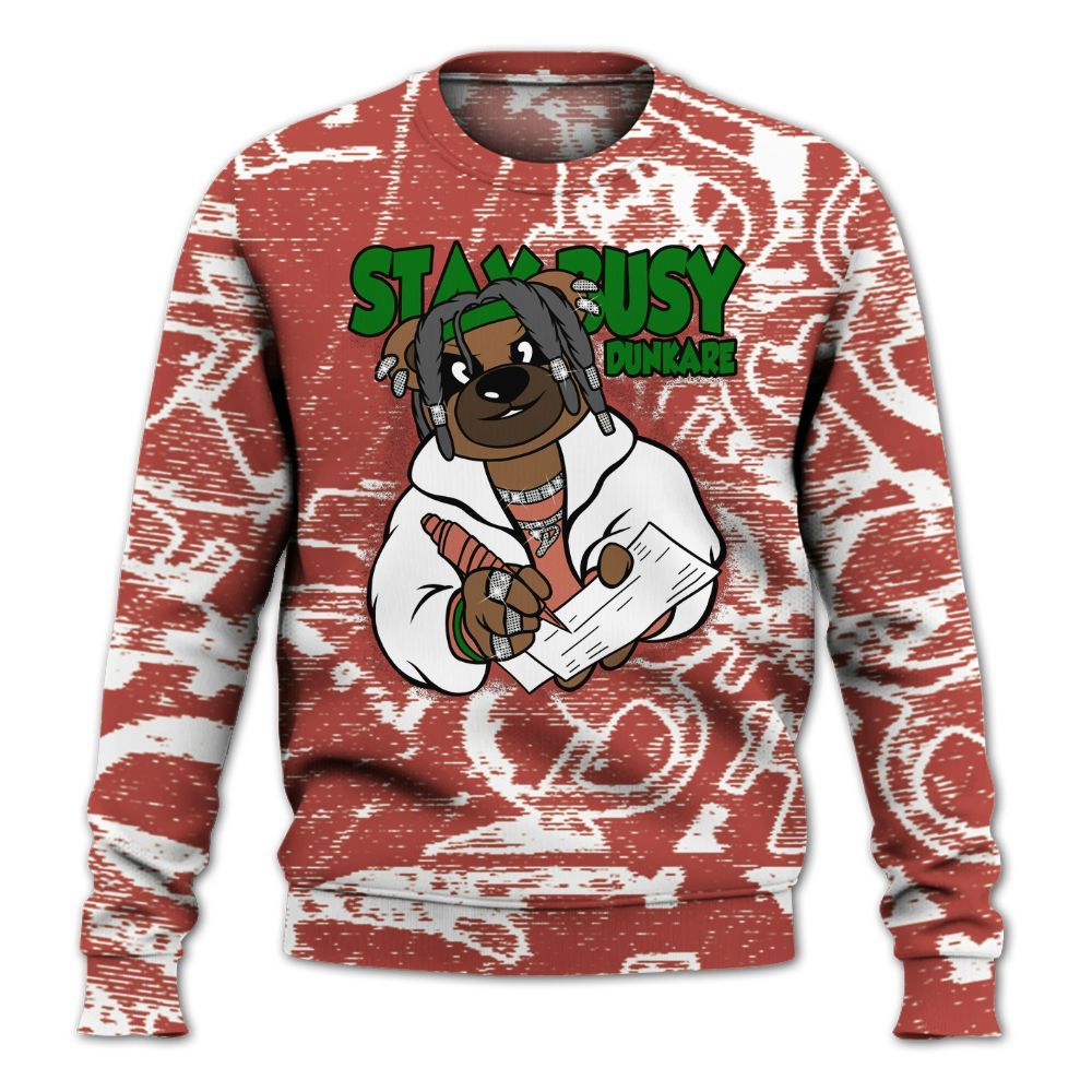 Sweatshirt To Match Dune Red 13s - Maintain Activity Bear Avant-Garde All Over Print