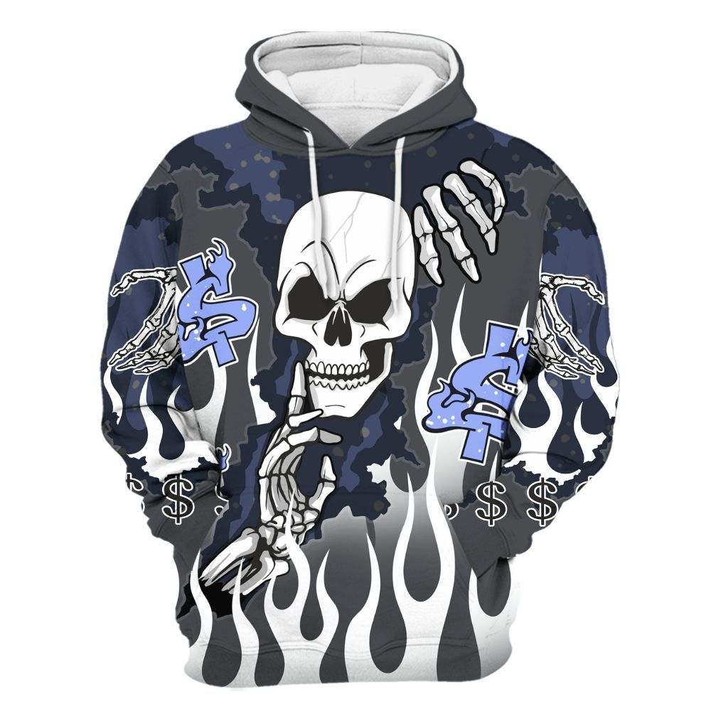 Hoodie To Match Retro Awake Racer Blue - Ones Move In Silence Graphic Trapped All Over Print