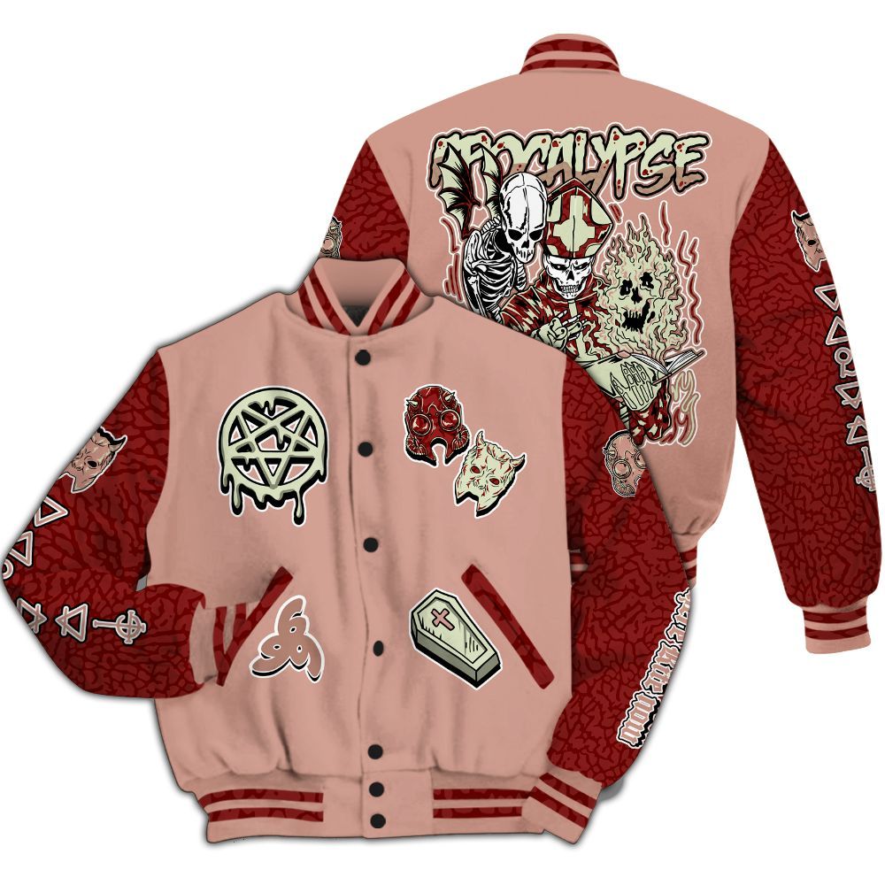 Varsity Jacket To Match Valentines Day 3s - Apocalypse Skeleton All Over Print