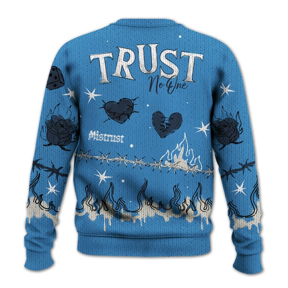 Knitted Sweater To Match Low OG Obsidian 1s - Trust No One Snake-Bite Doodle Crayon