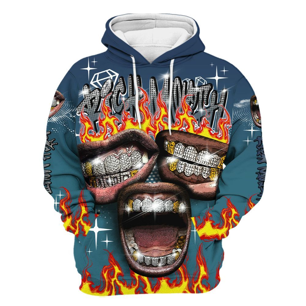 Hoodie To Match Air Foamposite Kazuya Mishima - Rich Mouth Fire Rap Retro 90s All Over Print