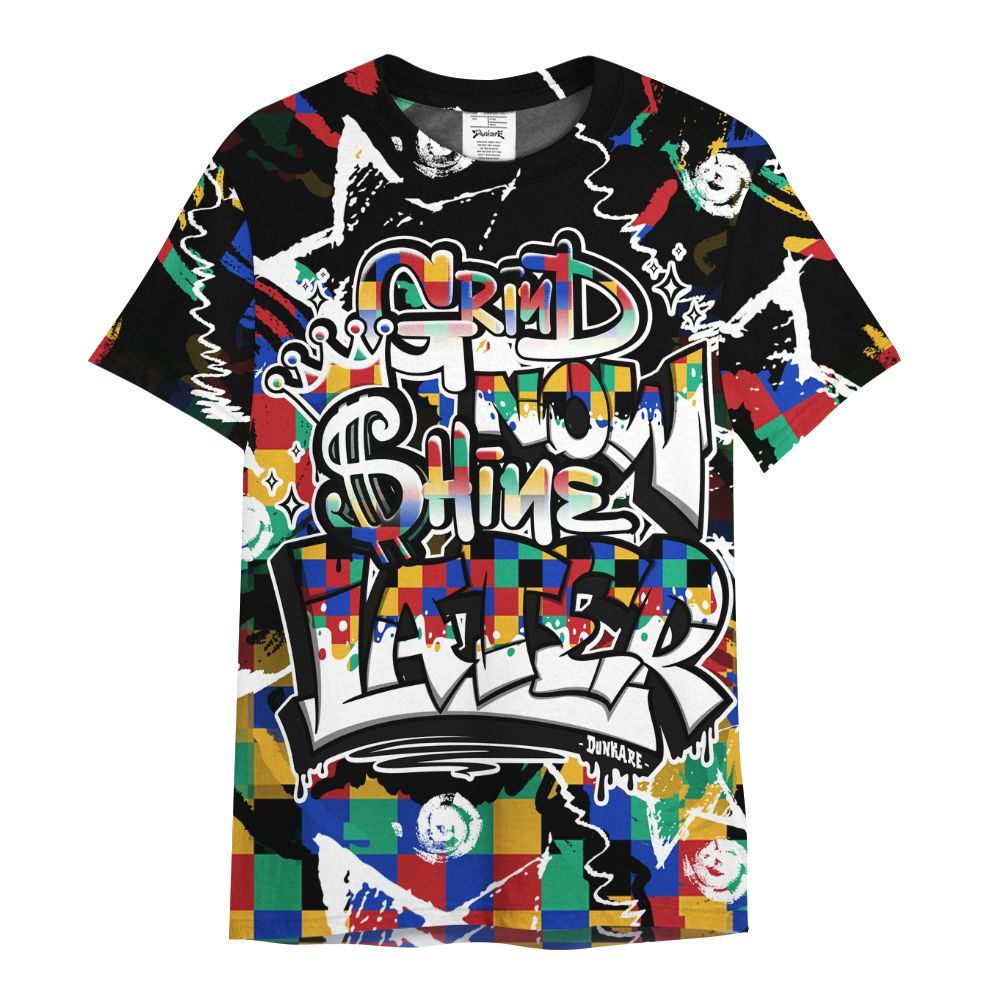 Shirt To Match Air Rainbow Weave - Grind Shine Later Drip All Over Print