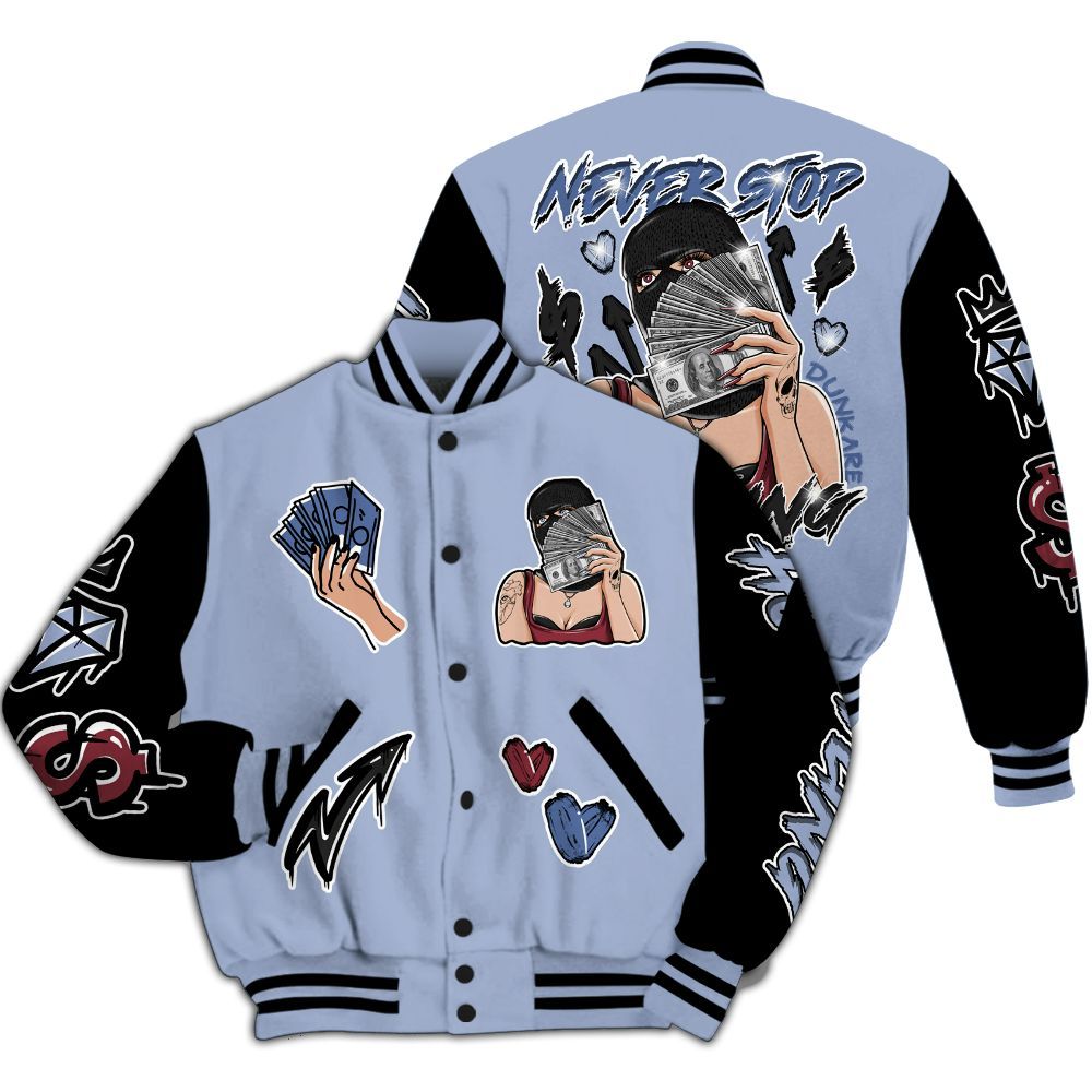 Varsity Jacket To Match Black Metallic 5s - Hustling Unique All Over Print