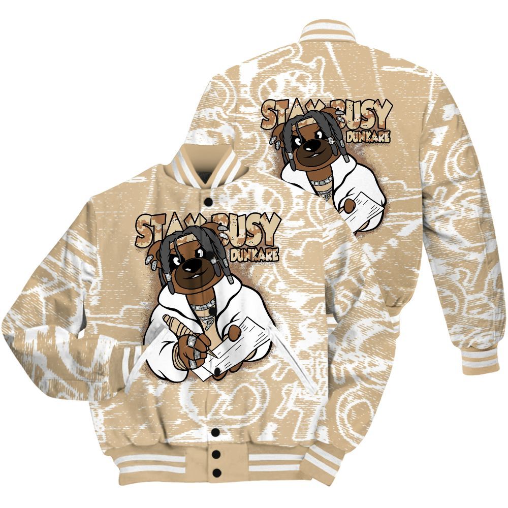 Varsity Jacket To Match Desert Camo 3s Shirt - Maintain Activity Bear Avant-Garde All Over Print