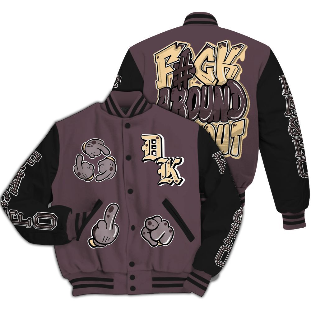 Varsity Jacket To Match AMM Black 3s - F Around Find Out Graphic All Over Print