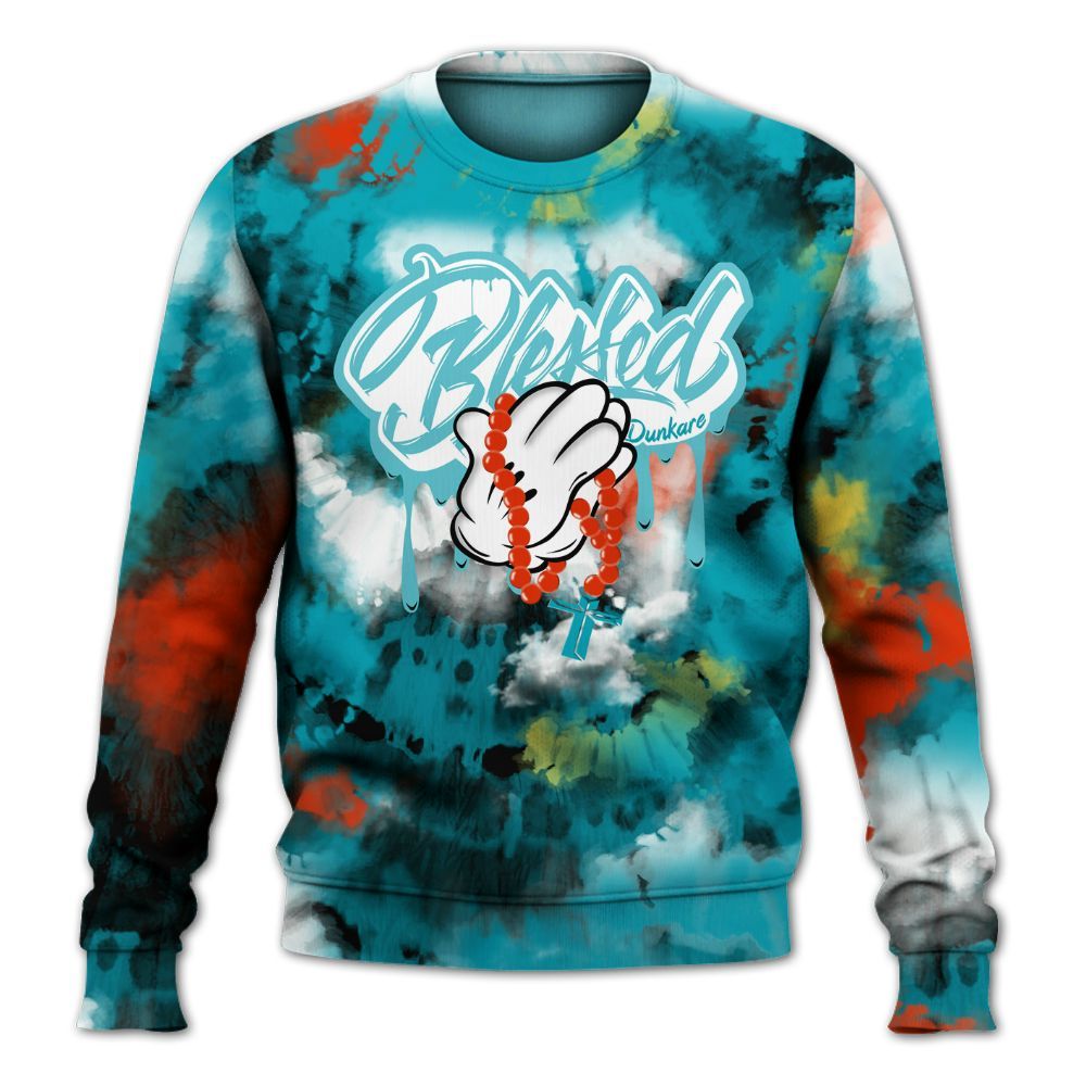 Sweatshirt To Match Dunk Low KD 17 N7 - God Blessed Tie Dye All Over Print
