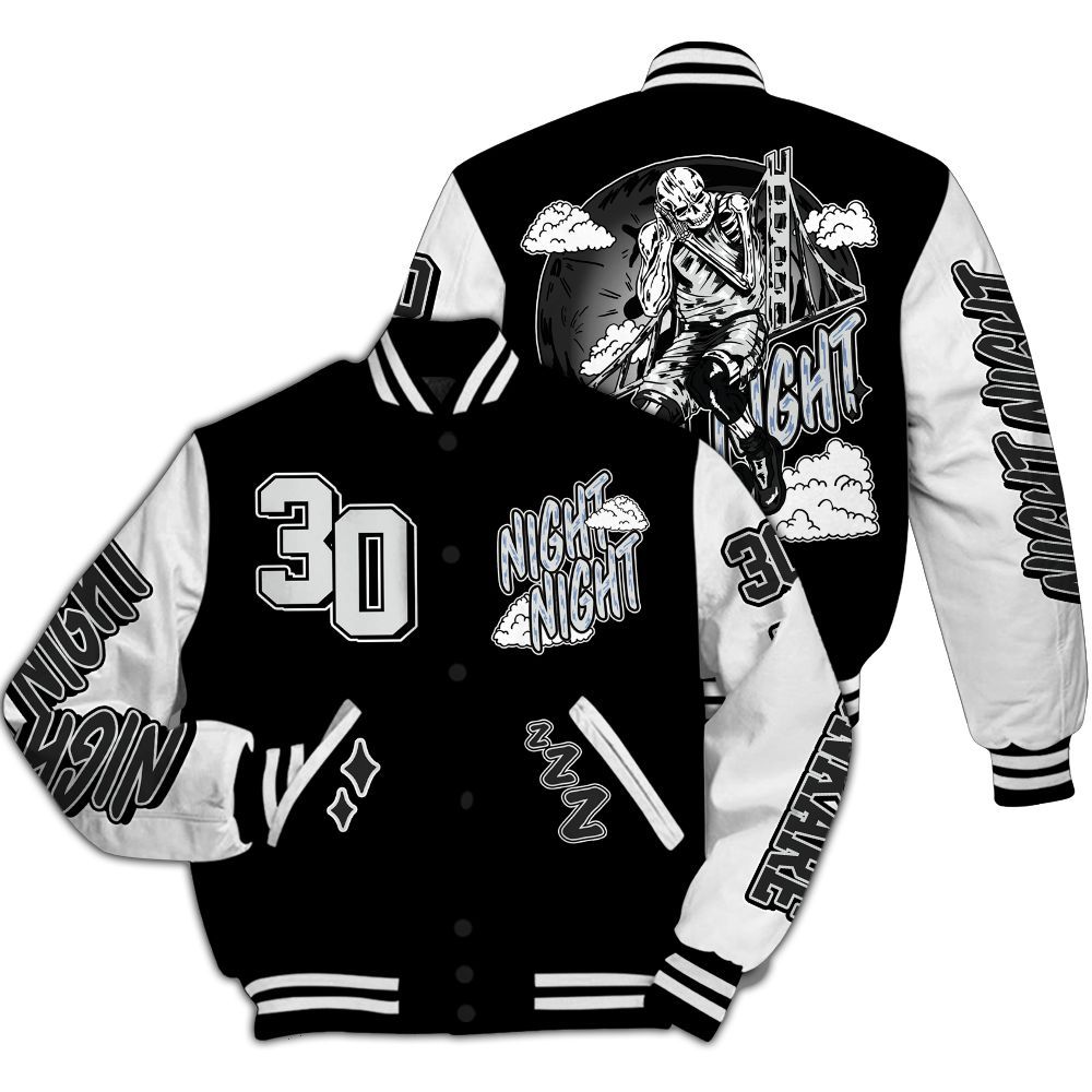 Varsity Jacket To Match Mid Space Jam 1s - Seeya Skeleton All Over Print