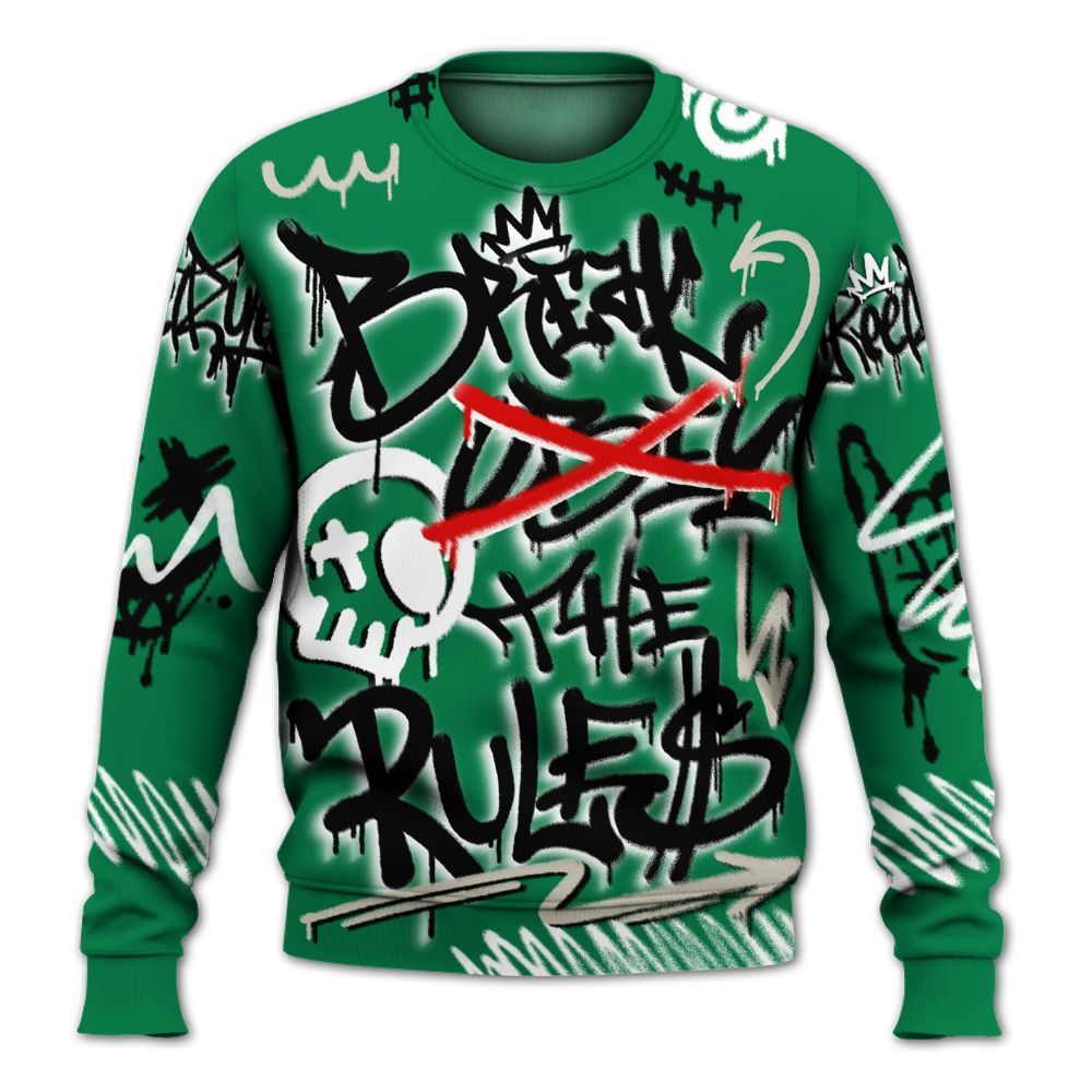 Sweatshirt To Match Lucky Green 2s - Break Rules Streetwear All Over Print