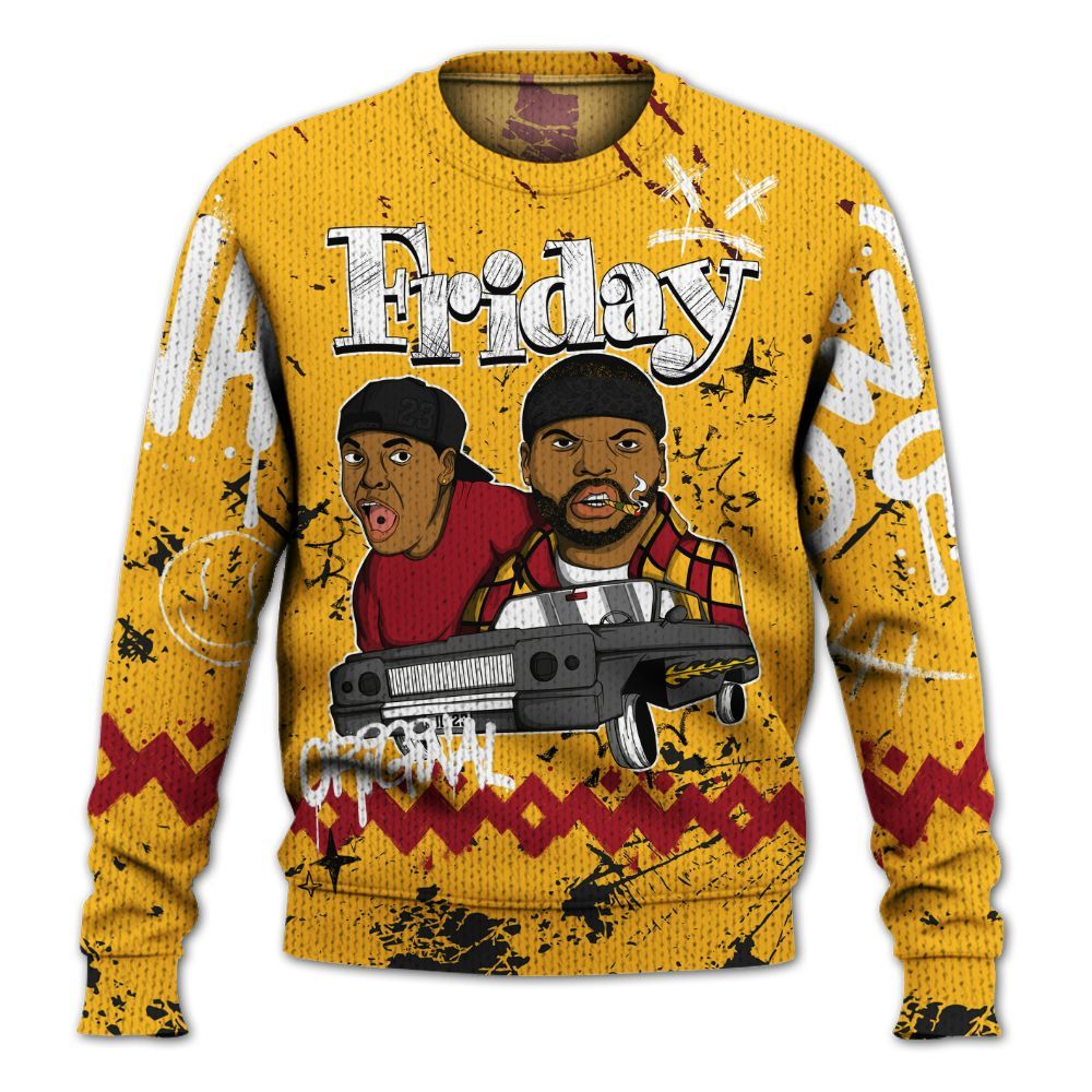 Sweater To Match White Taxi 12s Shirt, Friday Sneaker Crayon Graphic