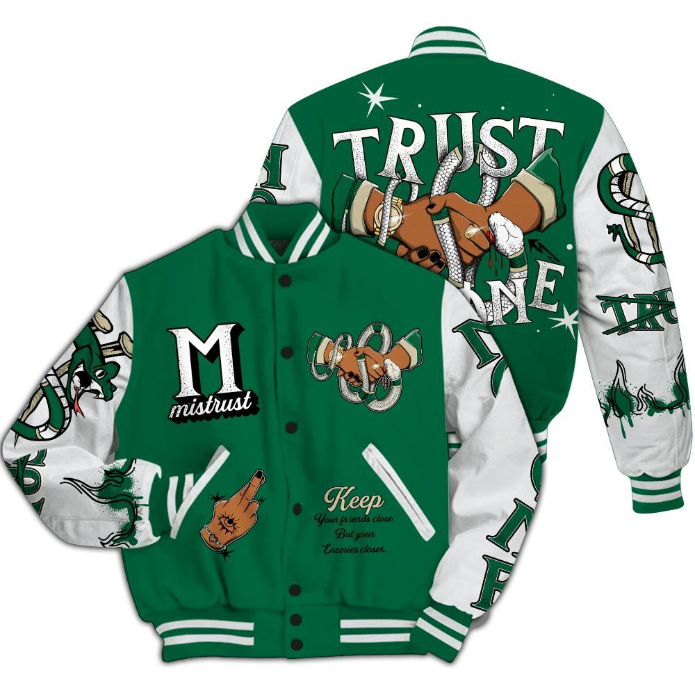 Varsity Jacket To Match Pine Green 4s - Trust No One Snake-Bite Street Style All Over Print