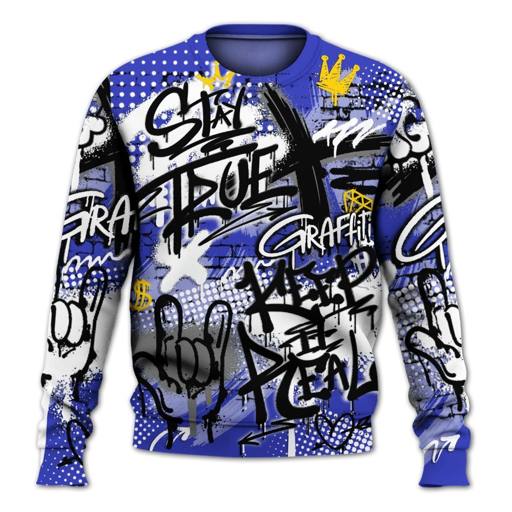 Sweatshirt To Match Retro Black Concord 12s - True It Real Graffiti Streetwear All Over Print