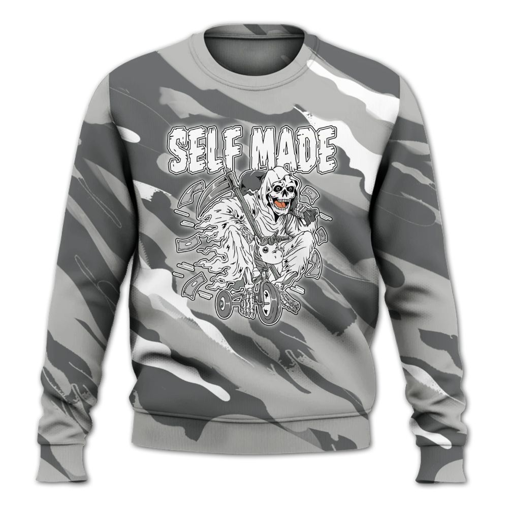 Sweatshirt To Match Retro Wet Cement 4s - Self Make Skeleton Colored All Over Print