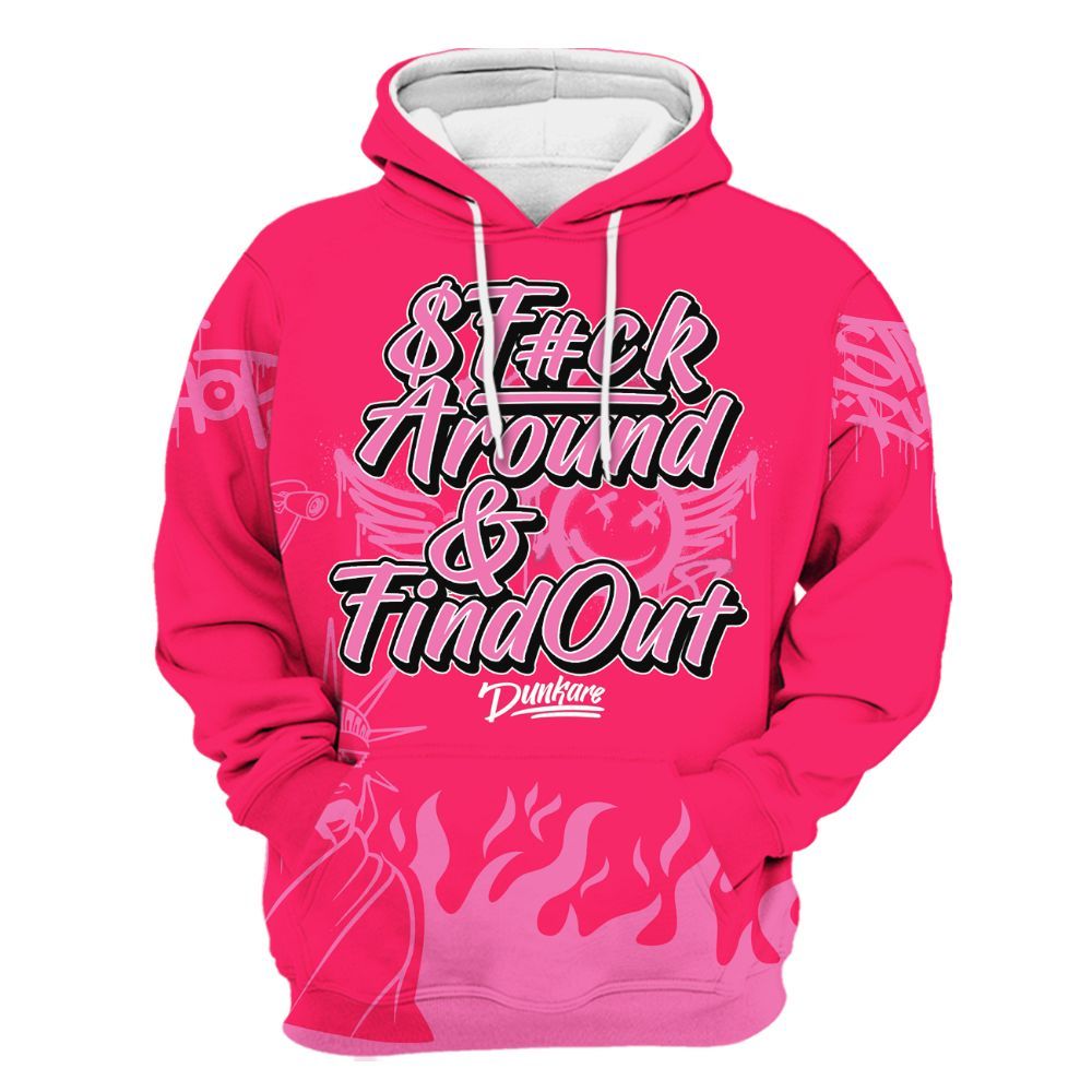 Hoodie To Match Air VaporMax Plus Triple Pink - Graphic Fck Around Find Out All Over Print