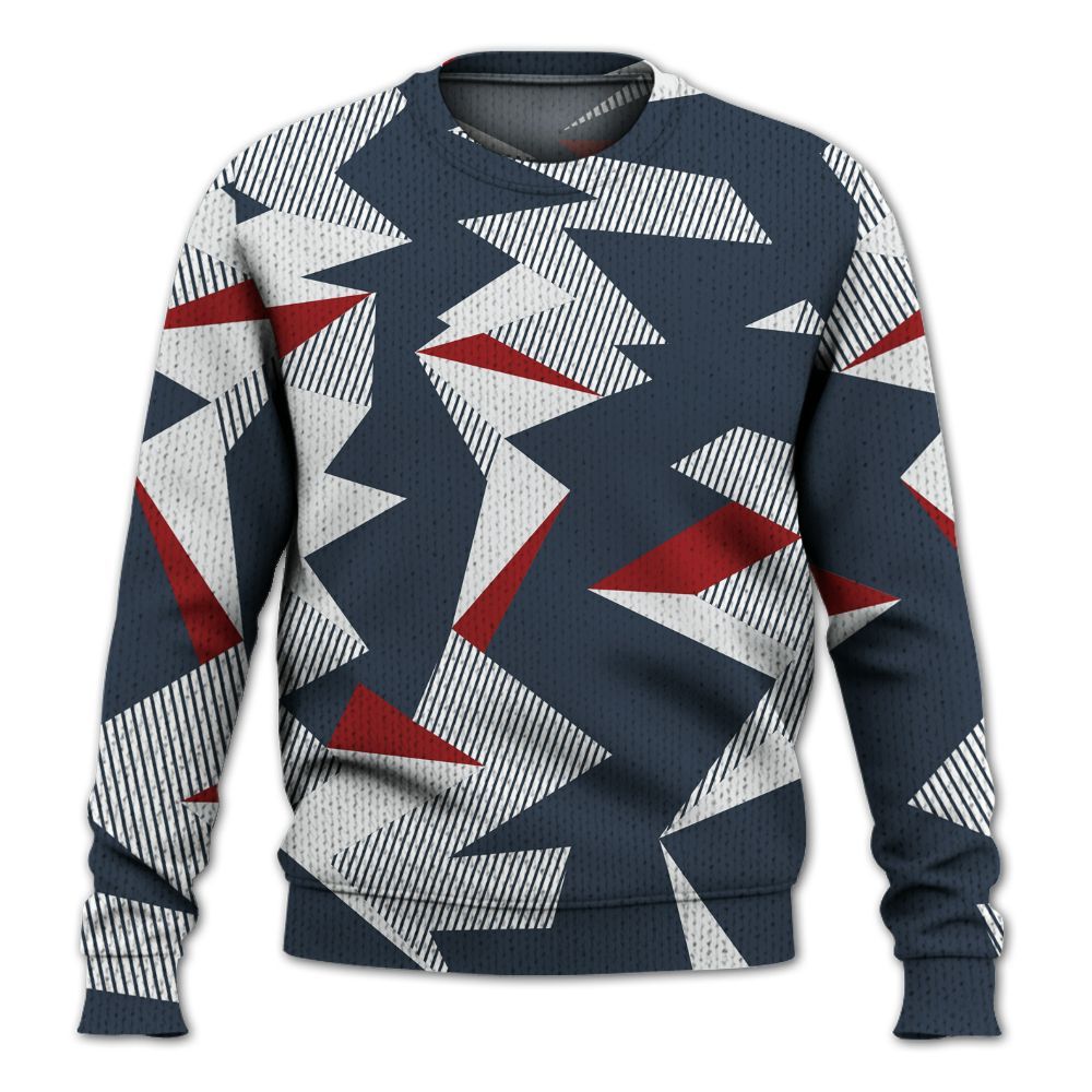 Knitted Sweater To Match Retro Olympic 6s - Geometric Camouflage Pattern