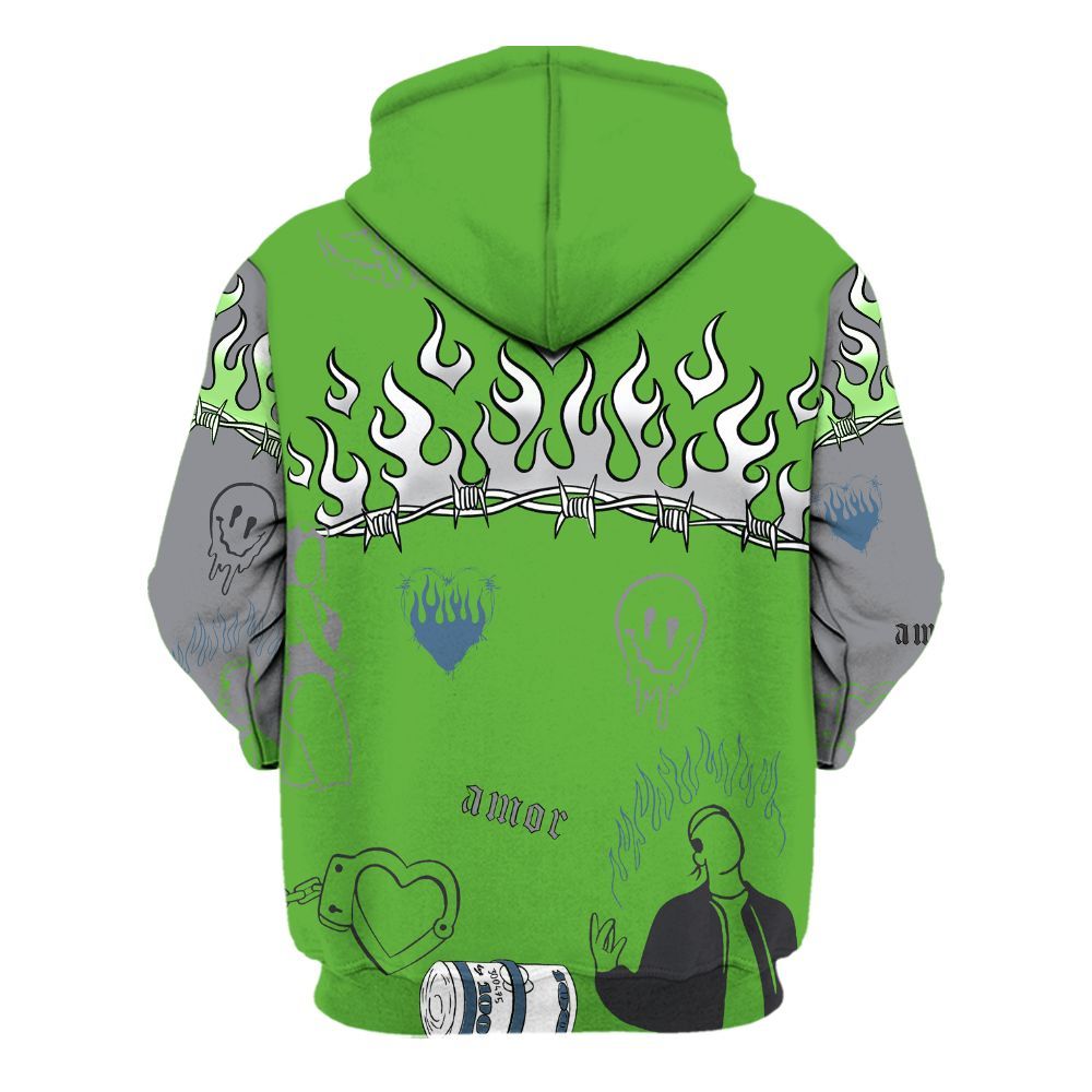 Hoodie To Match Retro Green Bean 5s - Snake Trust No One All Over Print