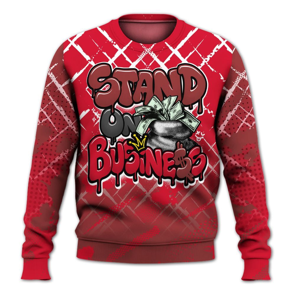 Sweatshirt To Match Air Max Sunder Gore Tex Fire Red - Halftone Stand Business Dripping All Over Print