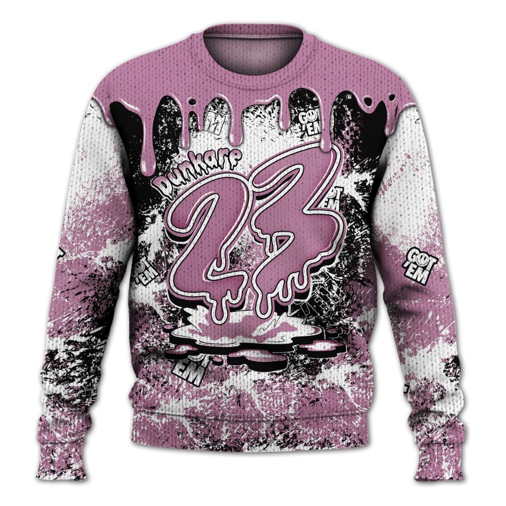 Knitted Sweater To Match Neutral Grey Black White Orchid 4s - Dripping 23 Drip