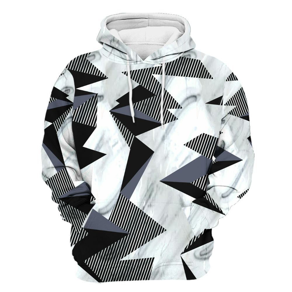 Hoodie To Match Air Foamposite Jin Kazama - Geometric Camouflage Pattern All Over Print