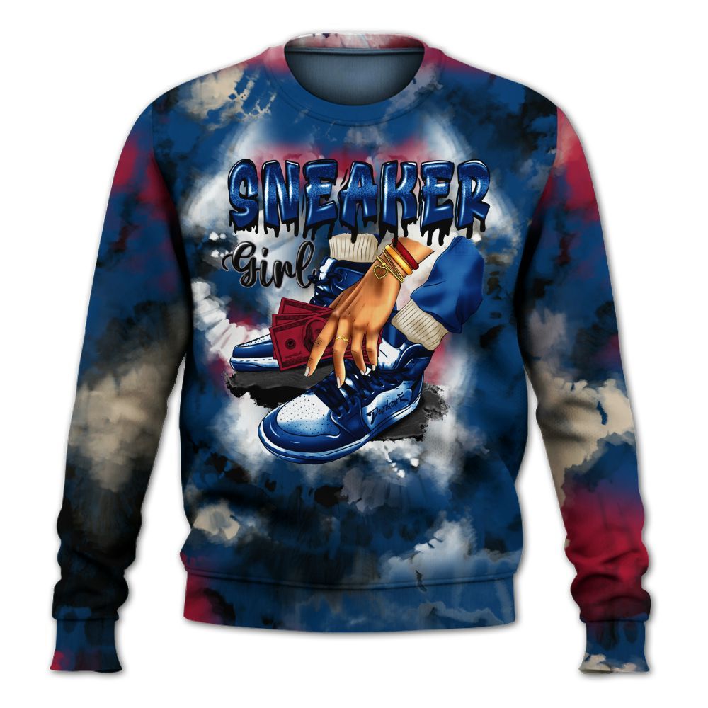Sweatshirt To Match Rare Air 4s - SNEAKER Girl Money Drip Tie Dye All Over Print