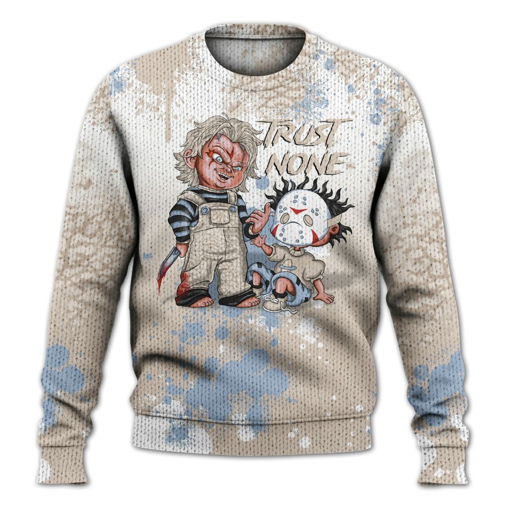 Sweater To Match Desert Sand 3s - Trust No One Scary Graphic