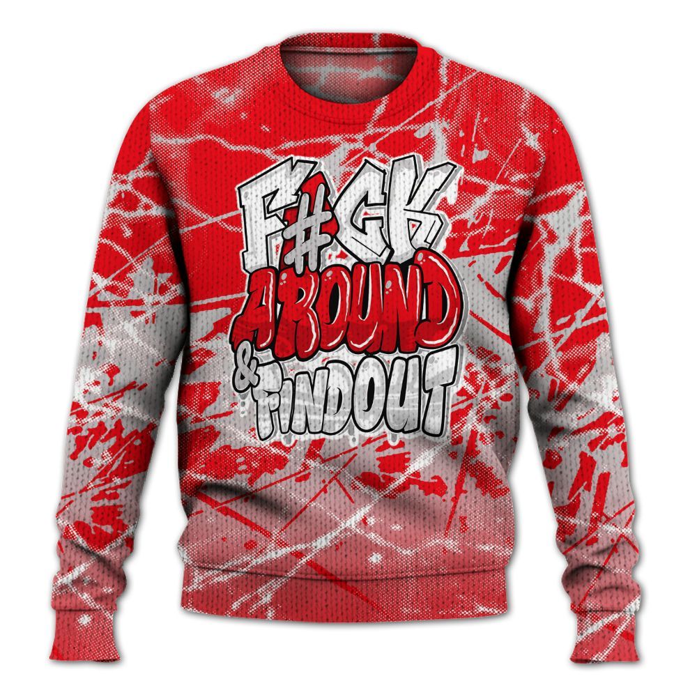 Knitted Sweater To Match Air Max 1 Low Poly - F Around Find Out Graphic Profound