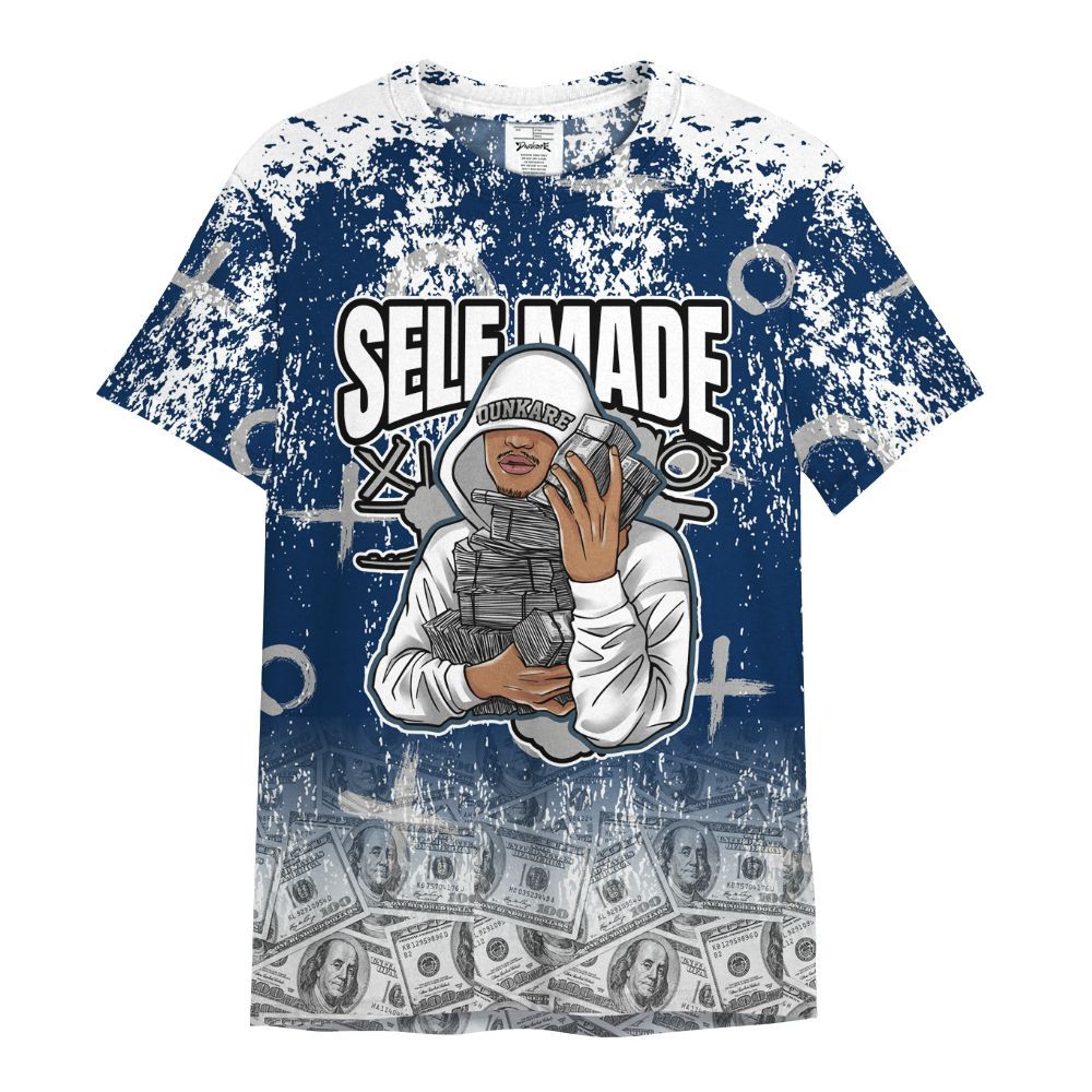 Shirt To Match SB White Navy 4s - Selfmade Unique Drip All Over Print