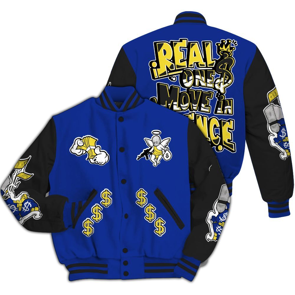 Varsity Jacket To Match Laney 14s - Ones Move In Silence Graphic All Over Print