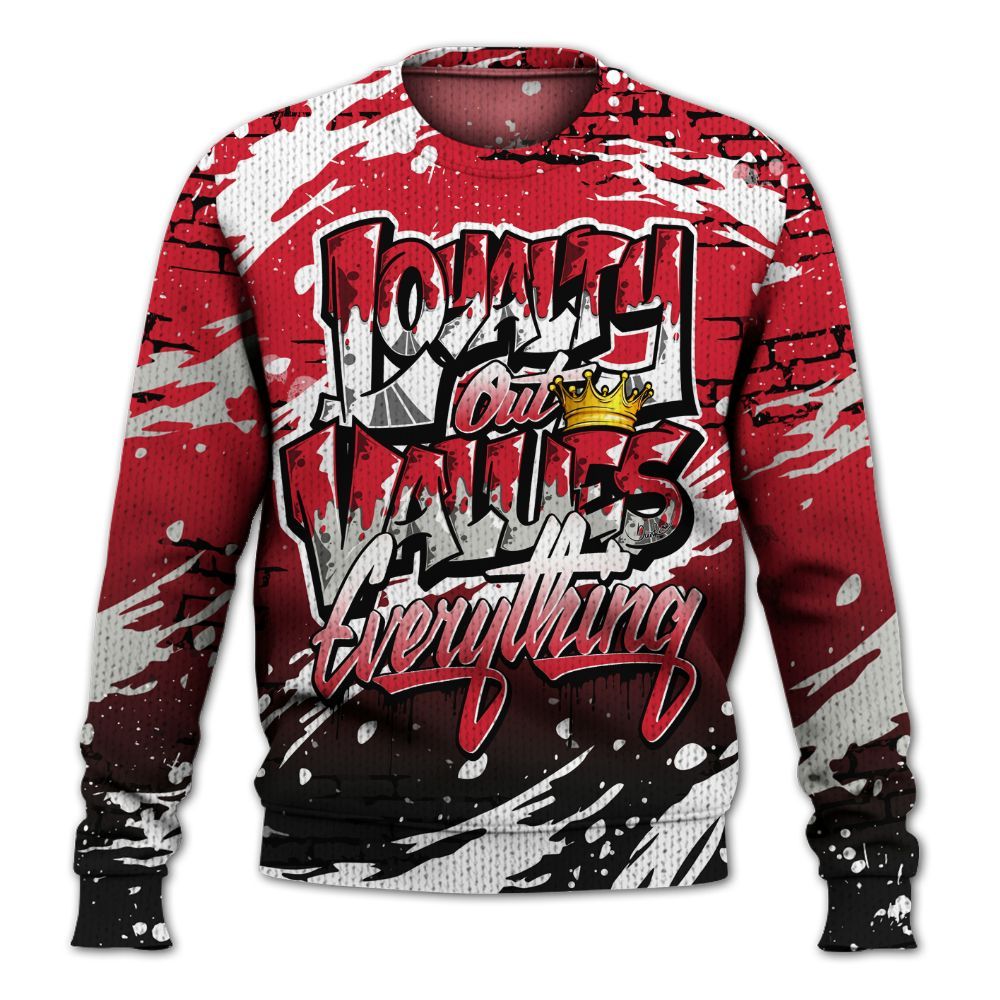 Sweater To Match Flight Club 4s - Values Of Loyalty Drip Graphic