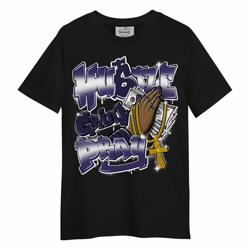 Shirt To Match Retro Court Purple 13s - Hustle, Money Pray Streetwear Unisex Shirt