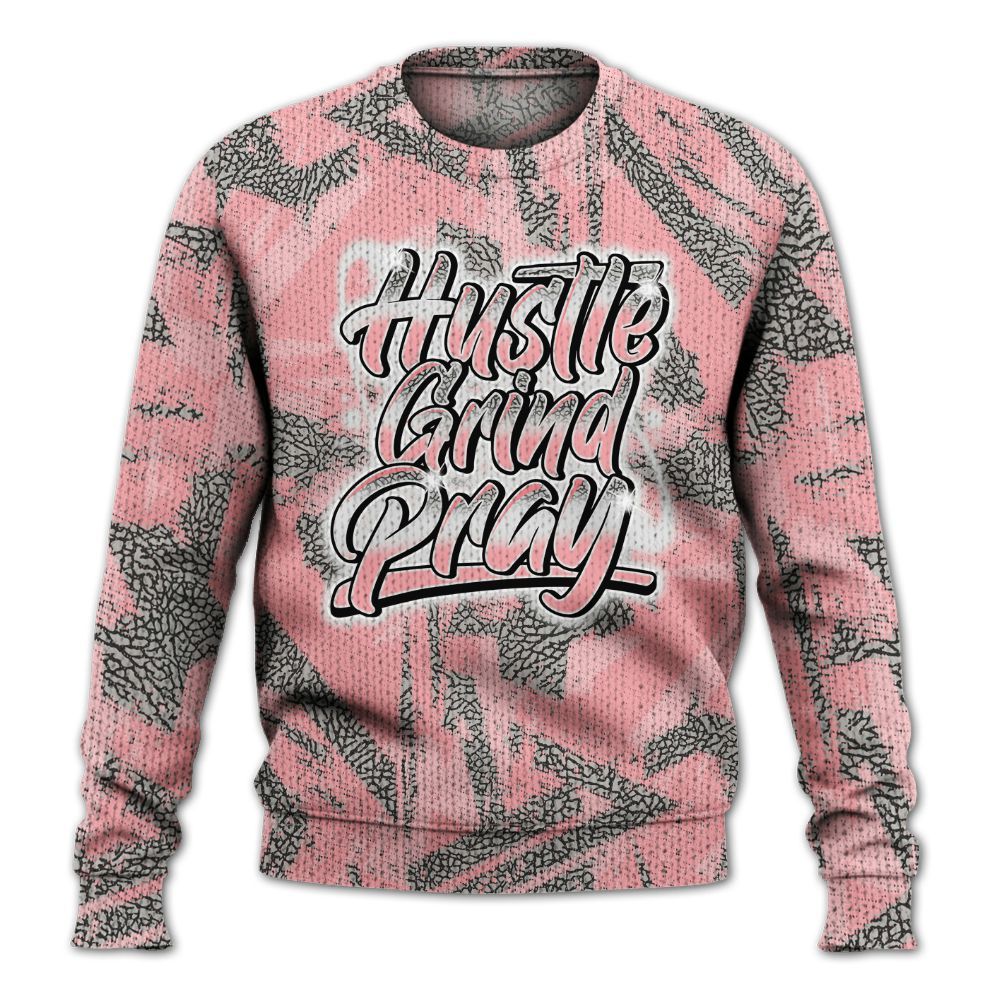 Knitted Sweater To Match Retro Wings 3s - Hustles And Prayer Graphic Halftone
