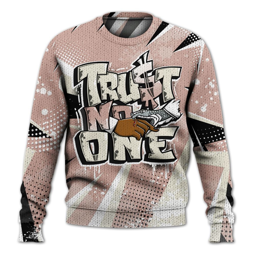 Knitted Sweater To Match Air Force Low 1 Arctic Orange - Poly Trust No One Dripping