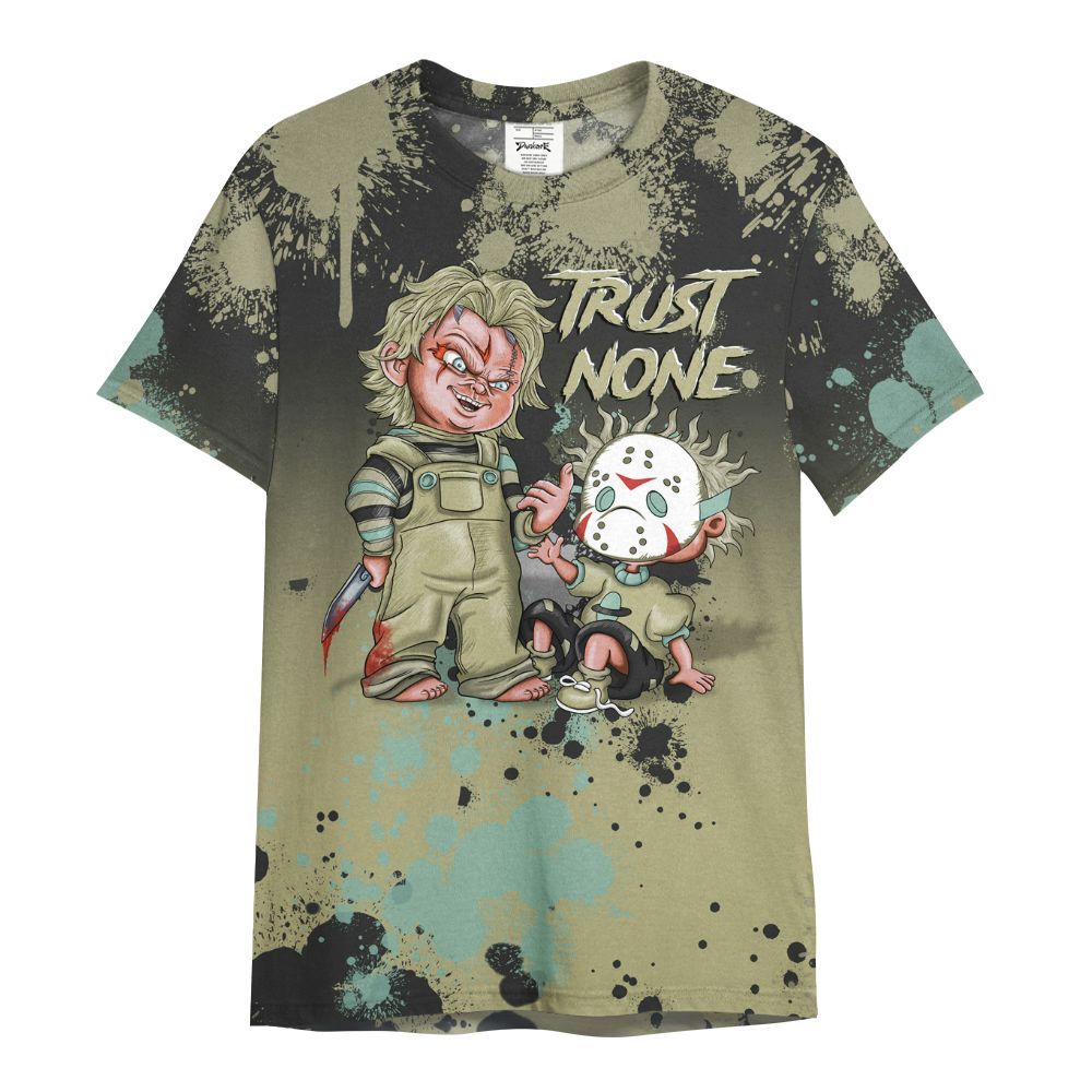 Shirt To Match Dunk Low Suede Olive Aura - Trust No One Scary All Over Print