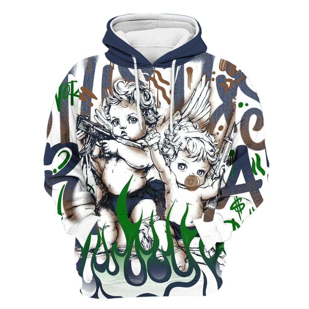 Hoodie To Match Midnight Navy 13s - Angel Hustle Hard All Over Print