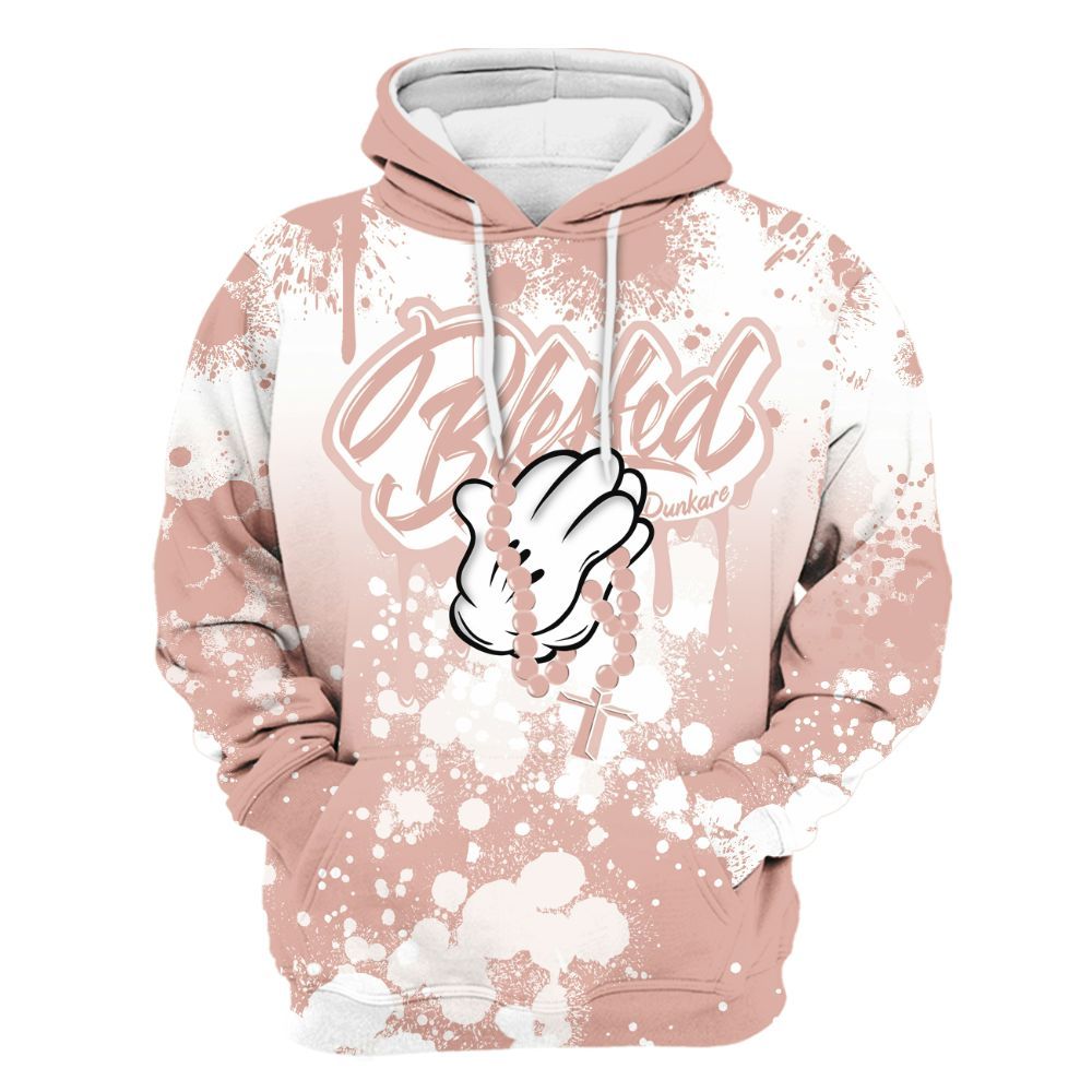 Hoodie To Match Dunk Low Pink Velvet - God Blessed Ink Drip All Over Print