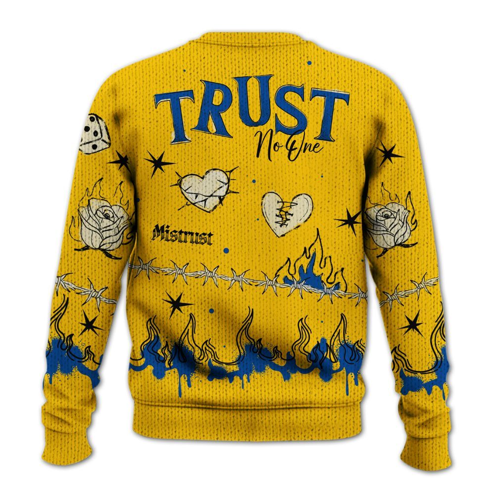 Knitted Sweater To Match High Laney 1s - Trust No One Snake-Bite Doodle Crayon