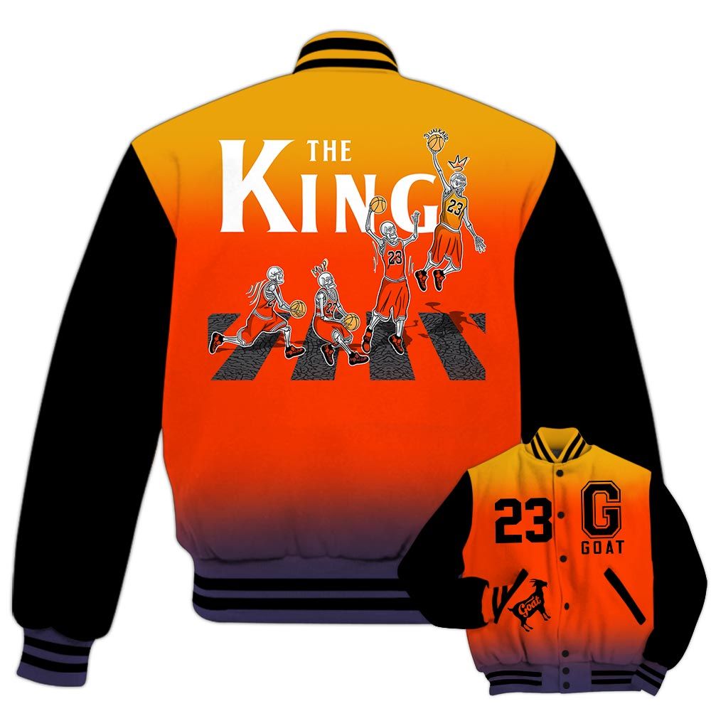 Varsity Jacket To Match J Balvin Rio 3s - The King Basketball Varsity Jacket Outfit 1605 TCD