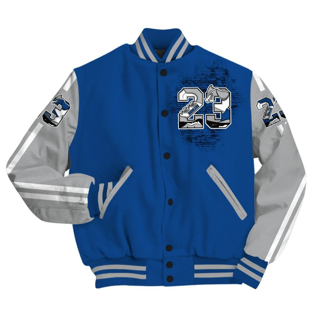 Varsity Jacket To Match Air Ship Royal Blue - Custom Name Number 23 5s All Over Print