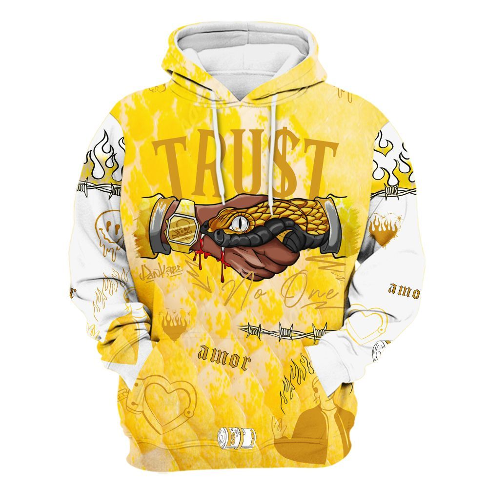 Hoodie To Match Low Yellow Python 11s - Snake Trust No One All Over Print