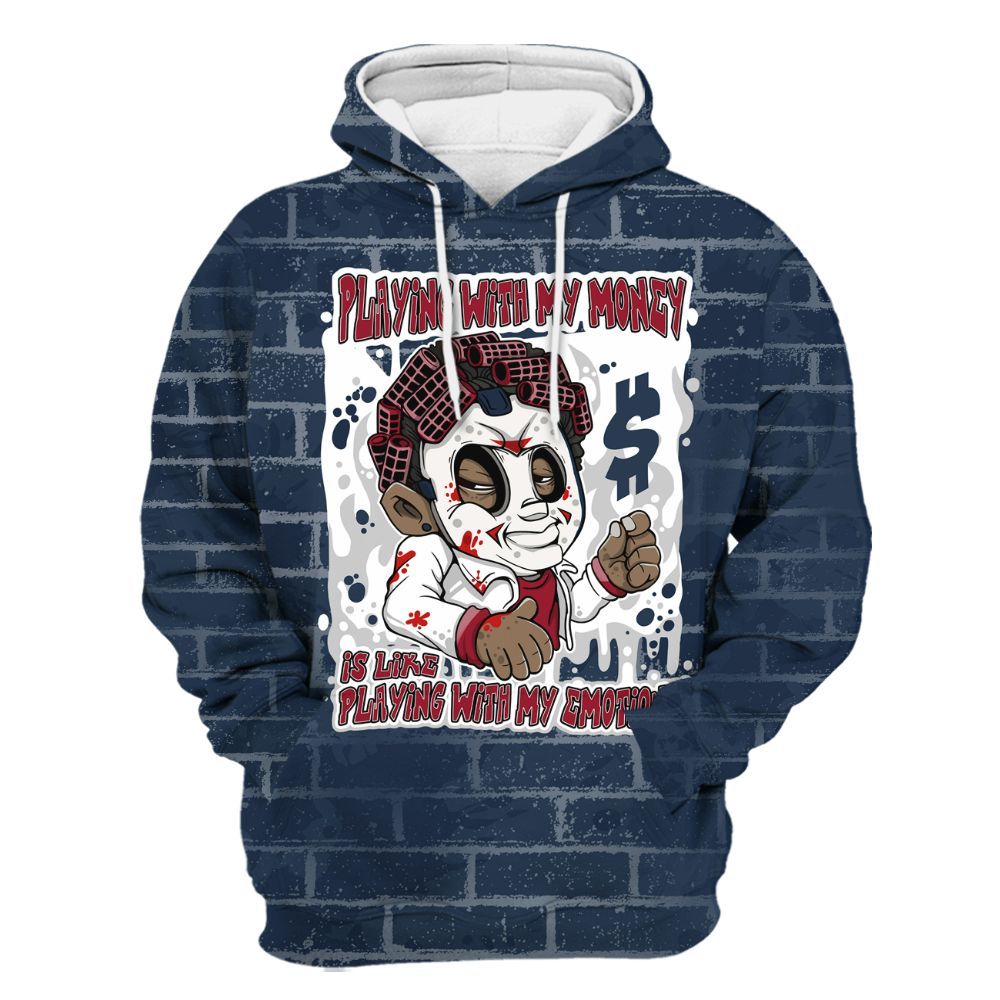 Hoodie To Match White Midnight Navy 6s - Playing With My Money Graphic Halloween All Over Print
