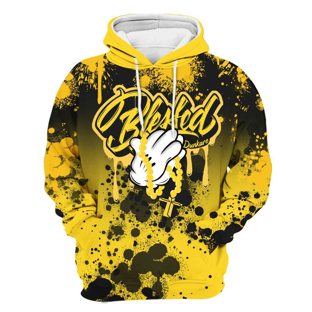 Hoodie To Match Retro Thunder 4s - God Blessed Ink Drip All Over Print