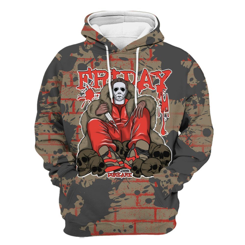 Hoodie To Match Olive 9s - Friday Brick All Over Print