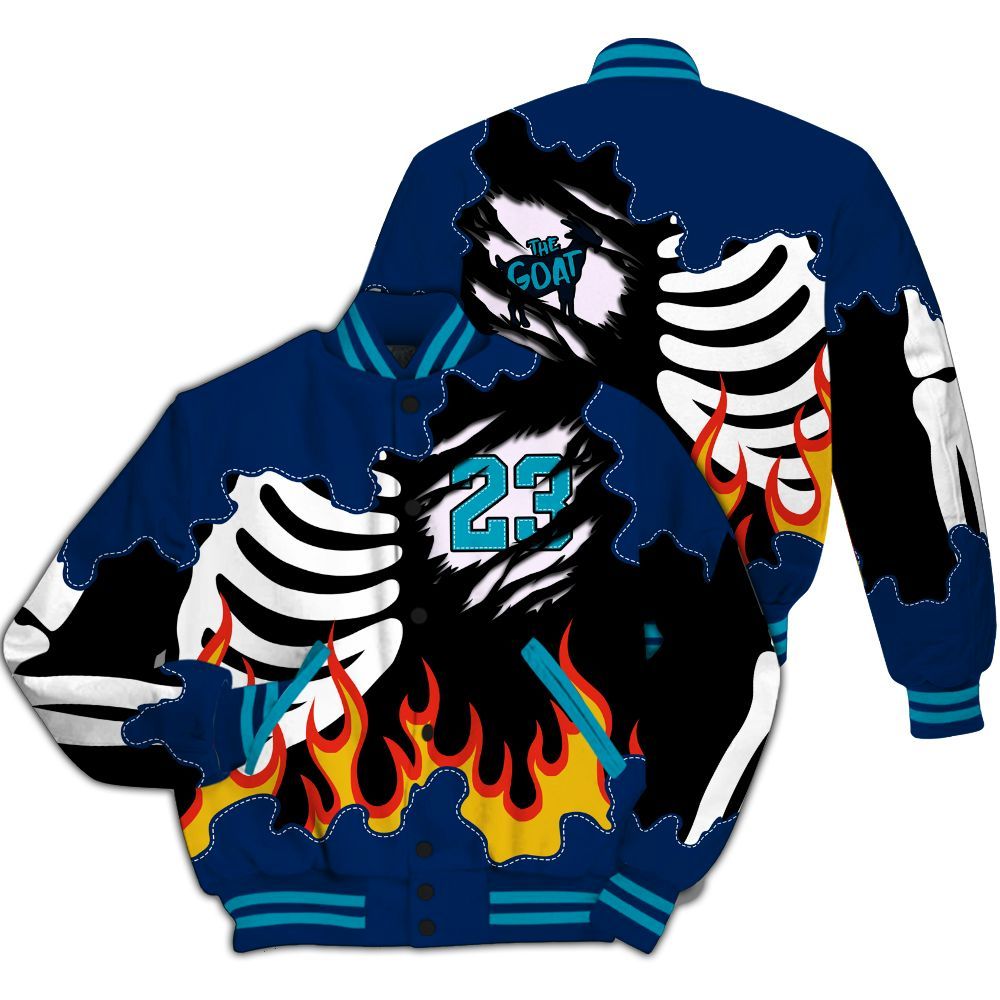 Varsity Jacket To Match Kobe 5 X-Ray - Burning Skeleton 23 G.O.A.T All Over Print