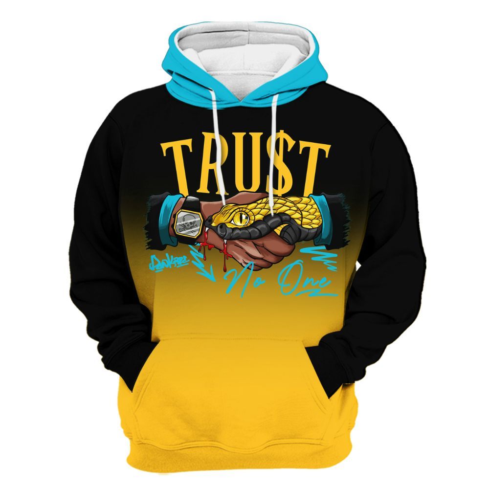 Hoodie To Match Retro Aqua 5s - Snake Trust No One Drip All Over Print
