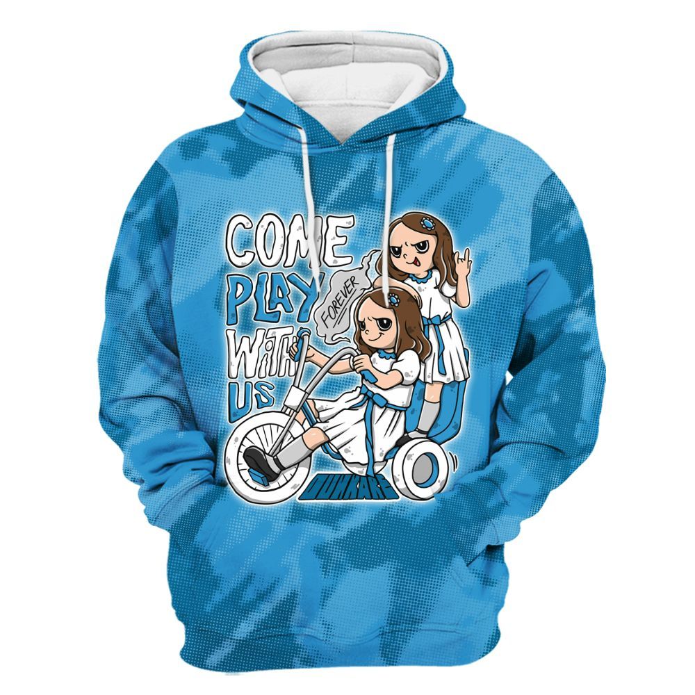 Hoodie To Match Powder Blue 9s - Come Hangout Halloween Abstract Halftone All Over Print