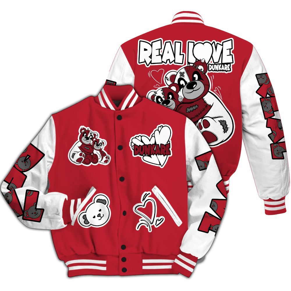 Varsity Jacket To Match Red Flint 13s - Sincere Fondness Bear All Over Print