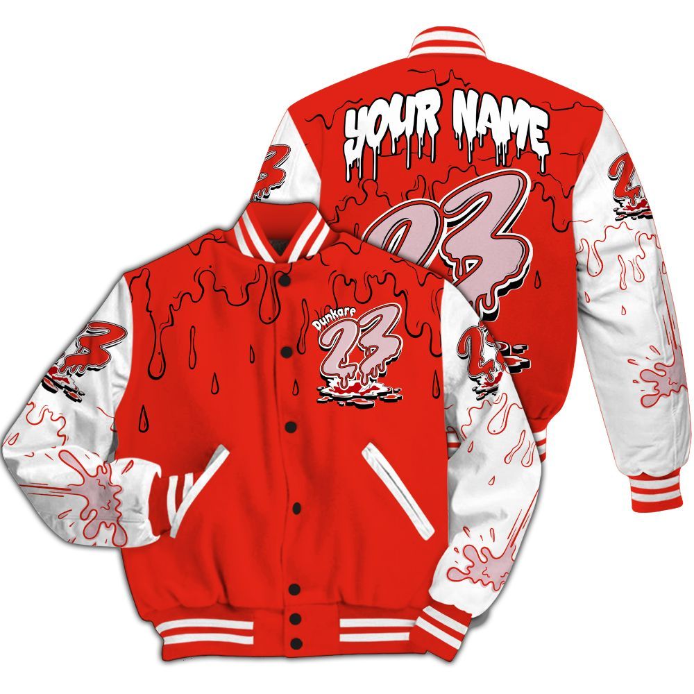 Varsity Jacket To Match Air Force 1 Low GS Valentine's Day - Custom Name 23 Drip All Over Print