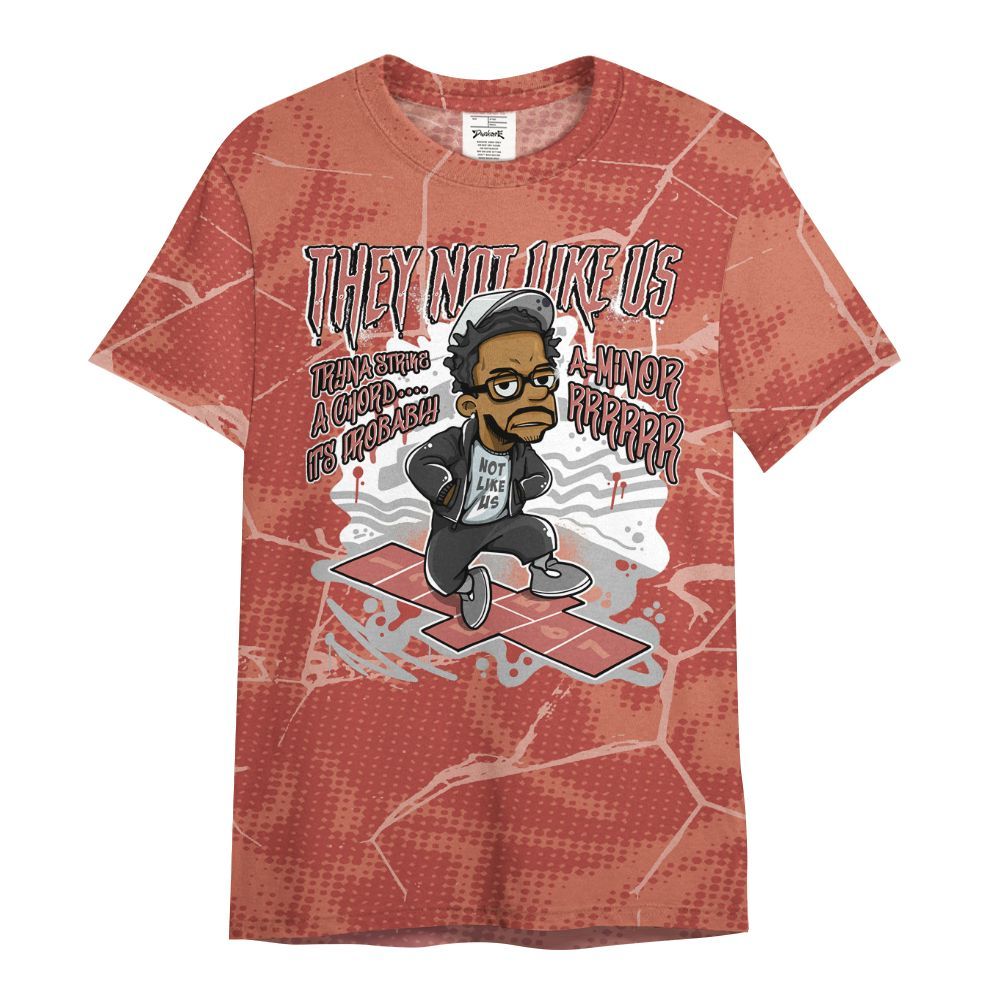 Shirt To Match Dune Red 13s - Hopscotch Dislike Us Graphic Crack All Over Print