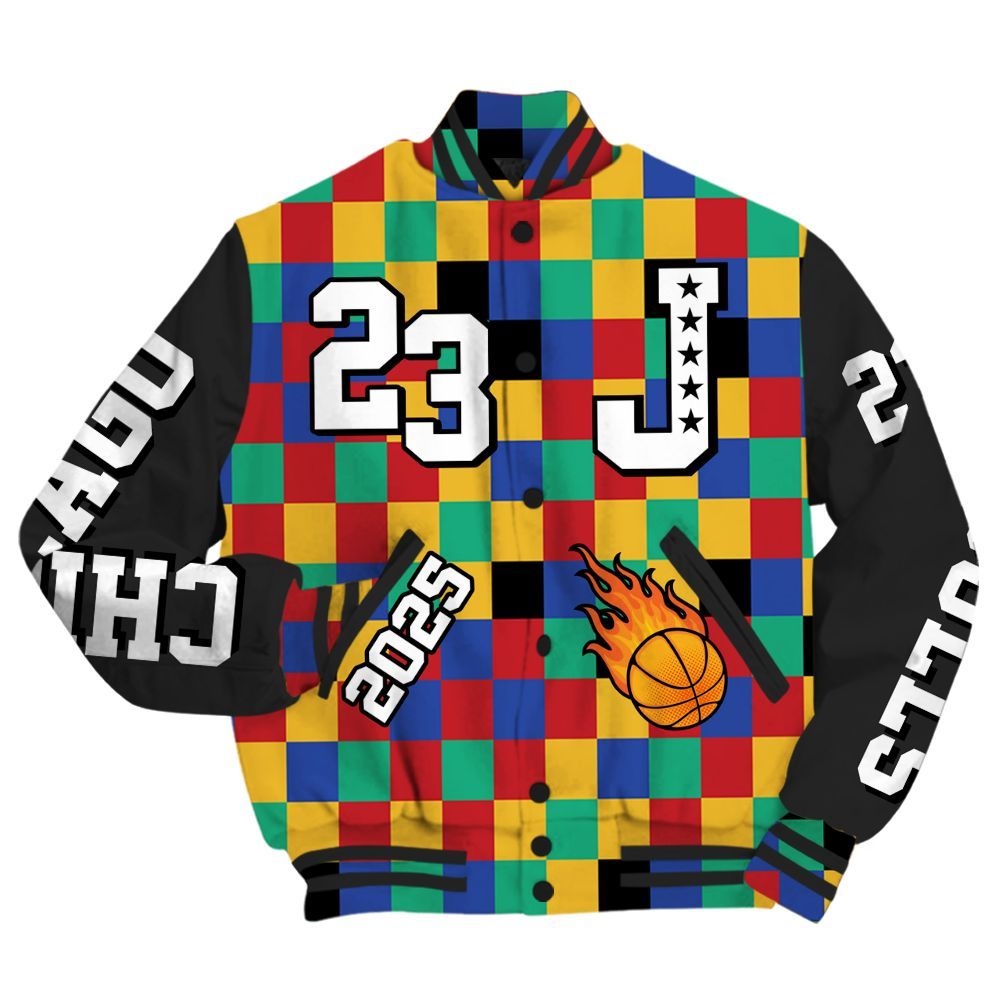 Varsity Jacket To Match Air Rainbow Weave - Chicago 23 Basketball All Over Print