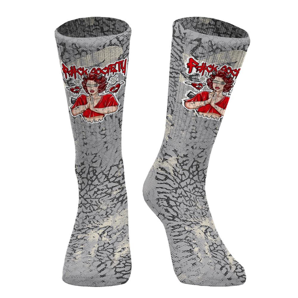 Sock To Match Cement Grey 3s - F#ck Xociety