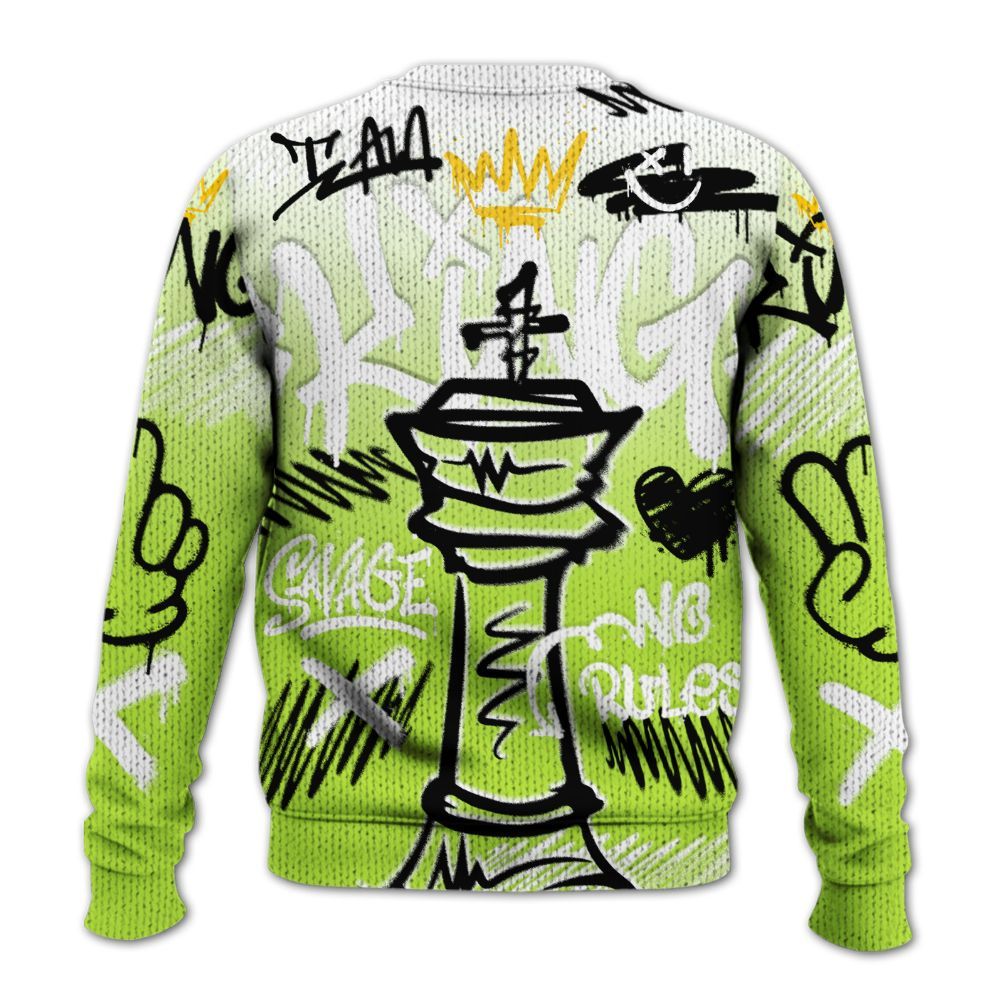 Knitted Sweater To Match Air Force 1 Low Dance Volt - Street King Chess Streetwear